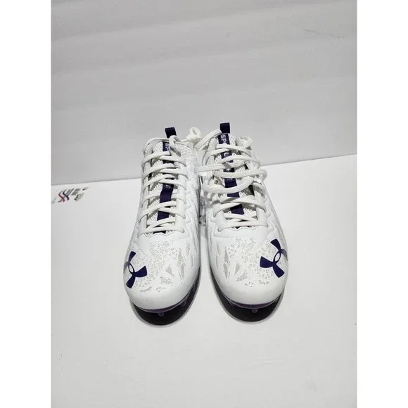 Under Armour Spotlight Football Cleats 4D Foam White Purple 3023963-103 Men 8.5 - Picture 7 of 10